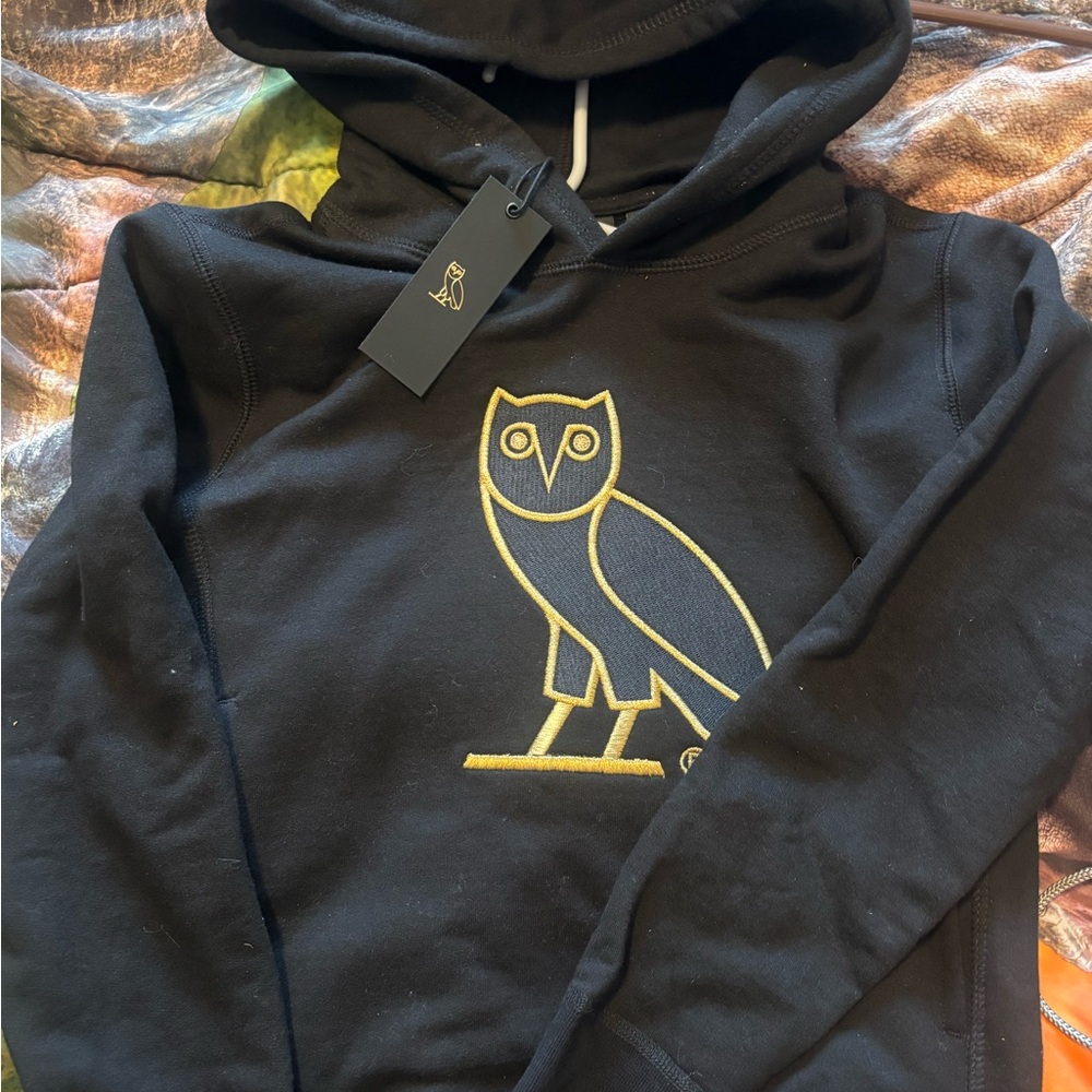 OVO Black Hoodie with Gold Owl Logo